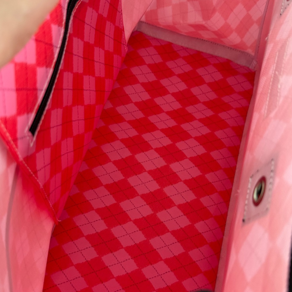 Scout The BJ Pocket Tote Bag Pink Argyle - Picture 5 of 11
